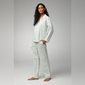 BedHead Mint Stripe Long-sleeve Cotton Sateen PJs